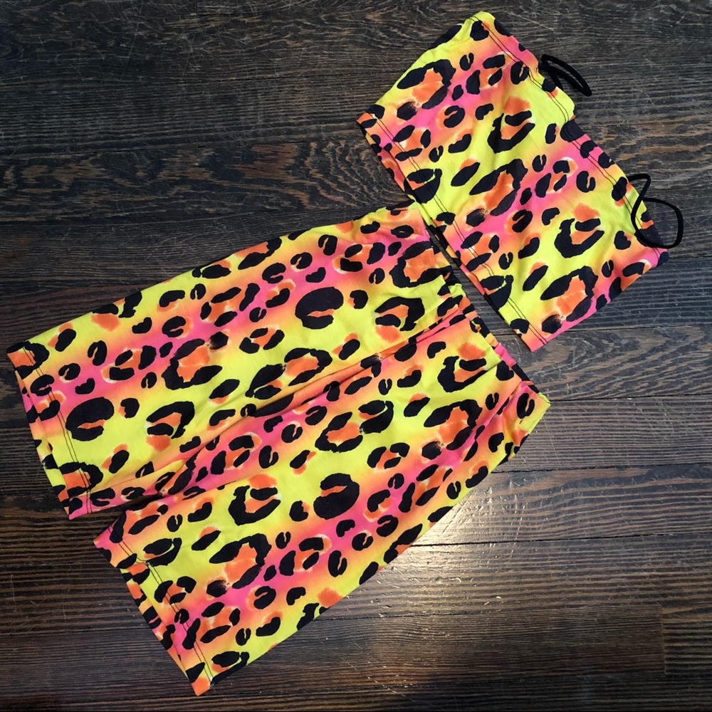 Leopard Bike Shorts Two Piece Set